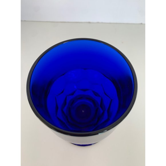 Vintage Georgian Cobalt Blue Faceted Scotch Glass - Picture 7 of 7